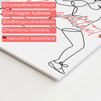 Personalisiertes Fotoboard Magnetisch Lineart Tennis Geschenk Tochter & Schwester 4