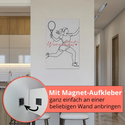 Personalisiertes Fotoboard Magnetisch Lineart Tennis Geschenk Tochter & Schwester 5