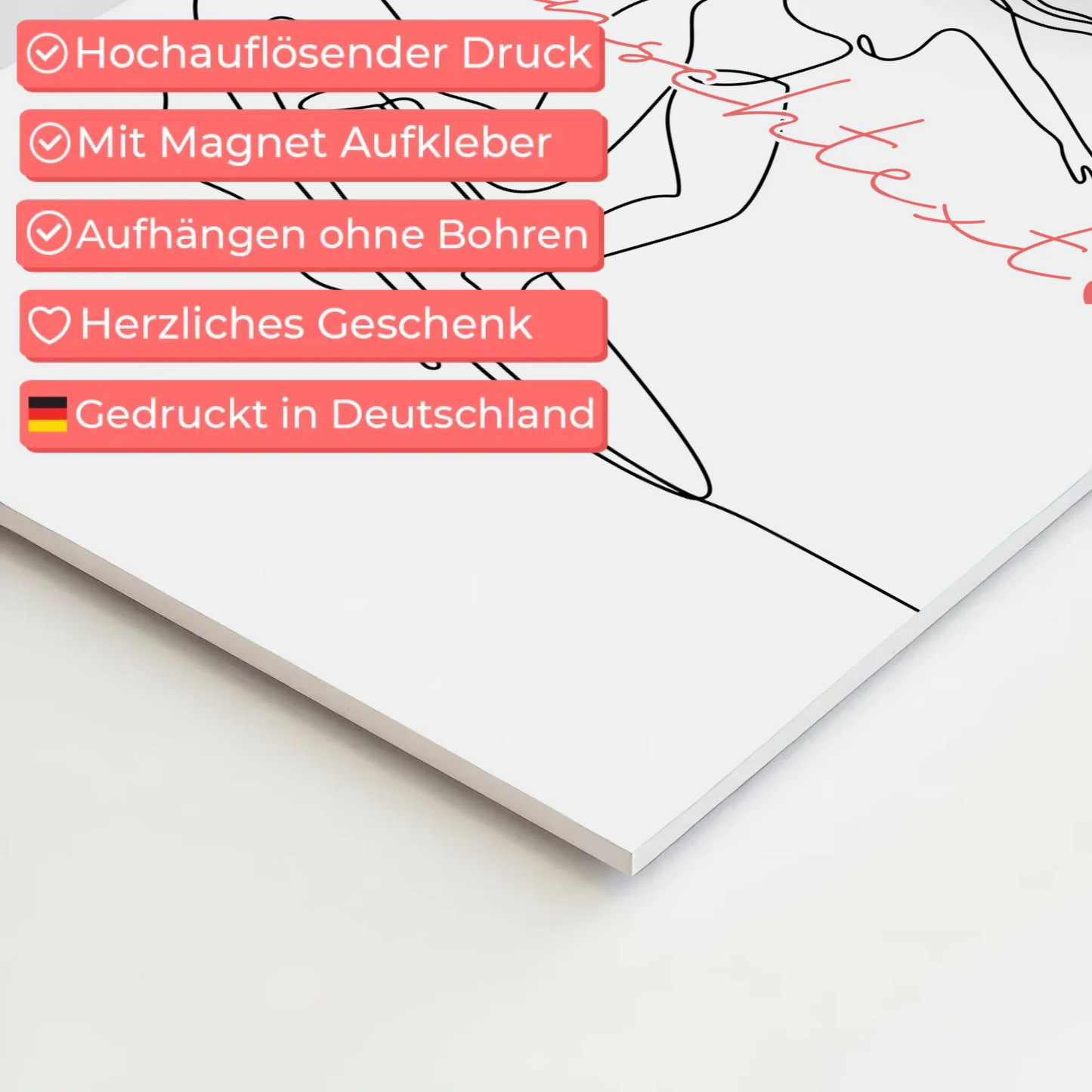 Personalisiertes Fotoboard Magnetisch Lineart Surfen Geschenk Tochter & Schwester 10