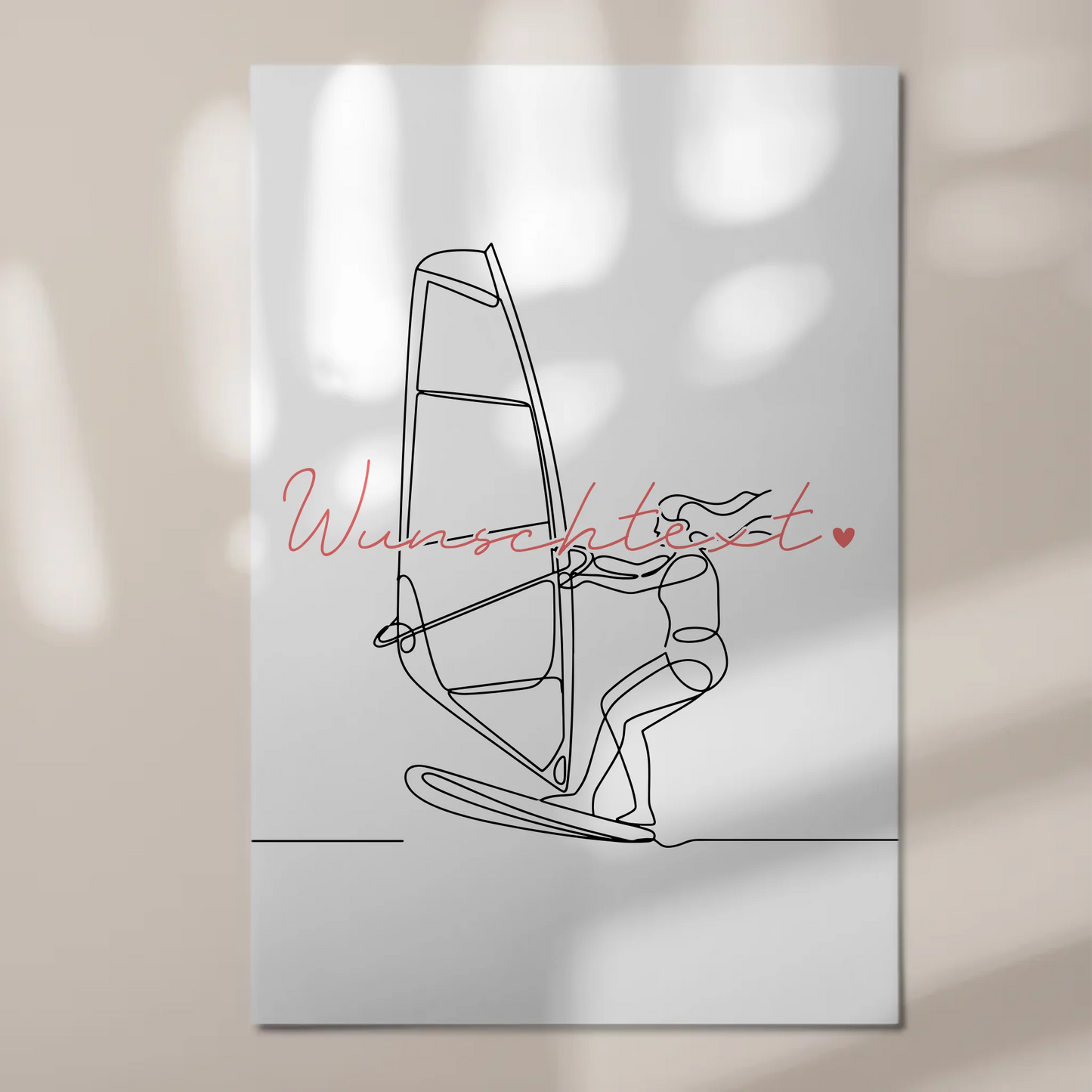 Personalisiertes Fotoboard Magnetisch Lineart Windsurfen Geschenk Tochter & Schwester