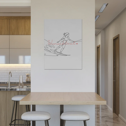 Lineart Fotoboard Magnetisch Personalisiert Wasserskifahren Geschenk Tochter & Schwester