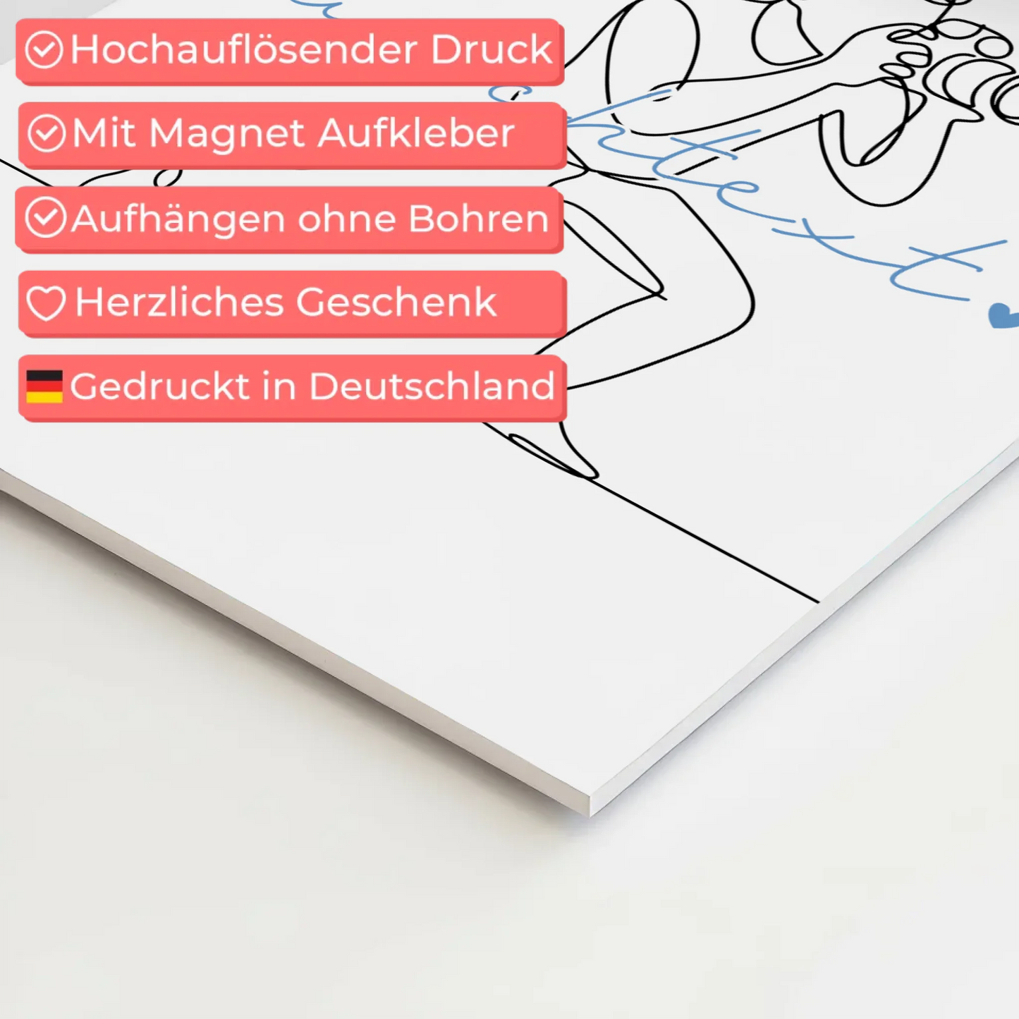 Lineart Fotoboard Magnet Wandbild Fotografie Geschenk Sohn & Bruder