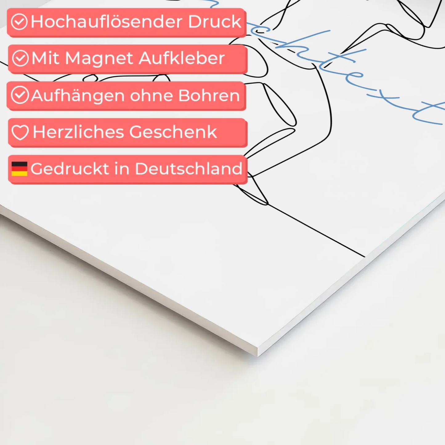 Personalisiertes Fotoboard Magnetisch Lineart Gesang Geschenk Sohn & Bruder