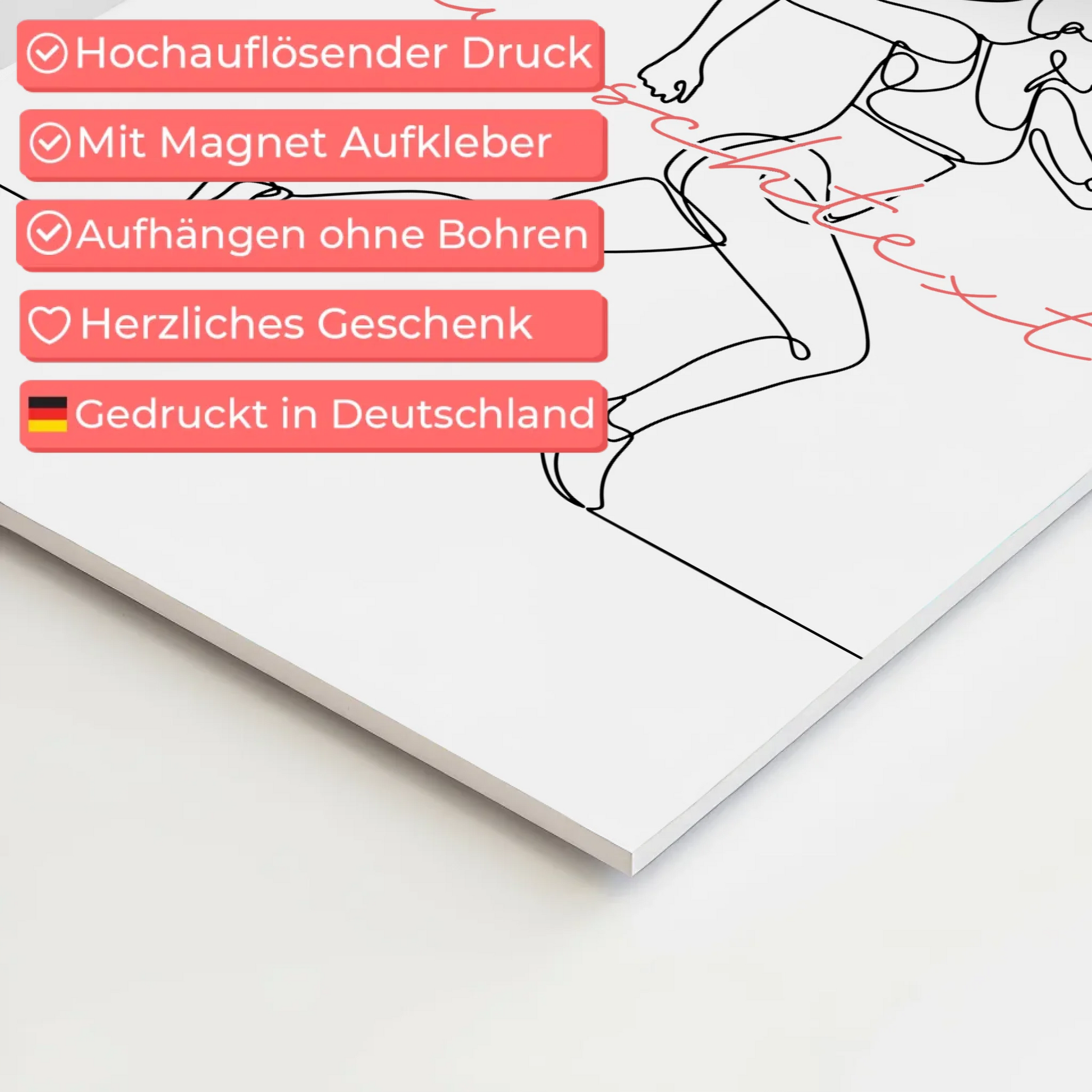 Personalisiertes Fotoboard Magnetisch Lineart Ultramarathon Geschenk Tochter & Schwester 4