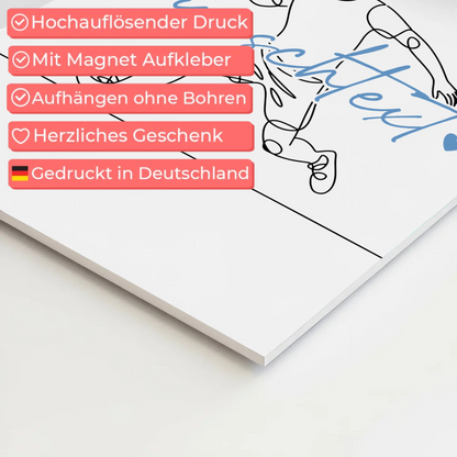 Lineart Fotoboard Magnet Wandbild Gerüstbauer Geschenk Sohn & Bruder