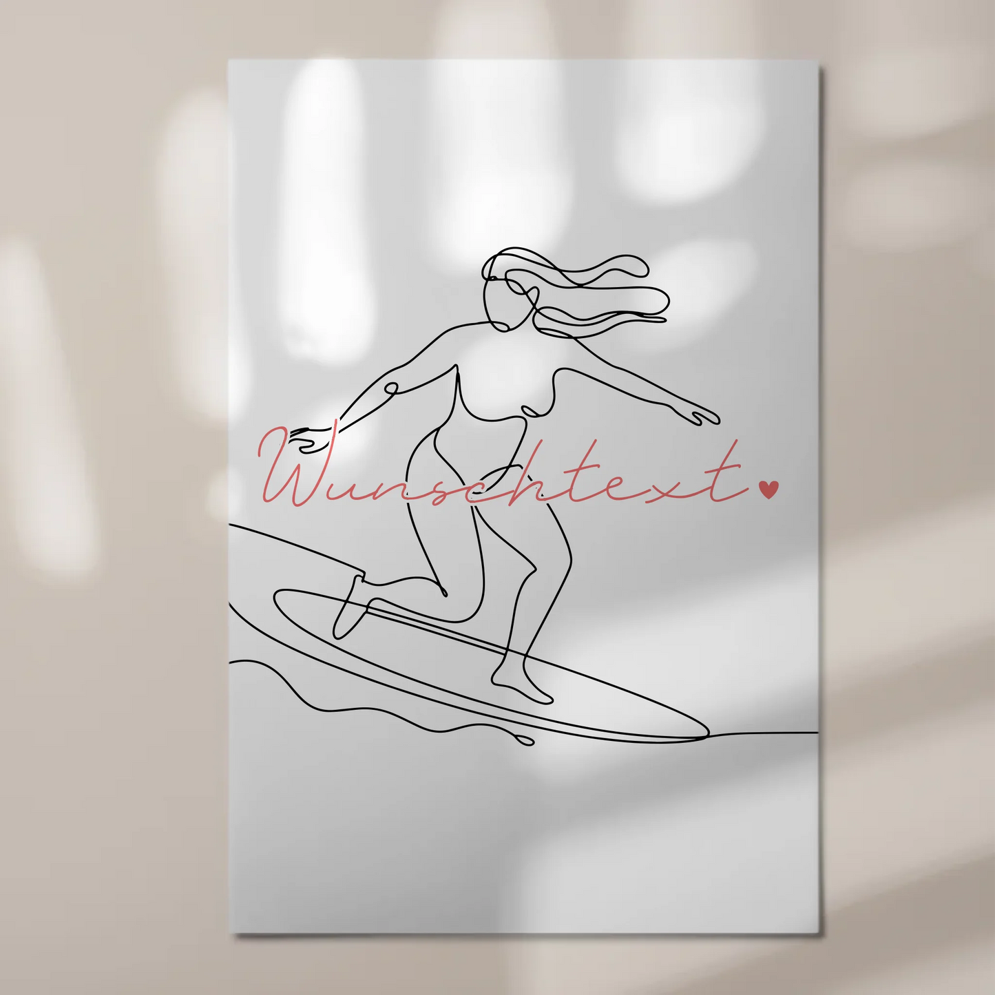 Personalisiertes Fotoboard Magnetisch Lineart Surfen Geschenk Tochter & Schwester
