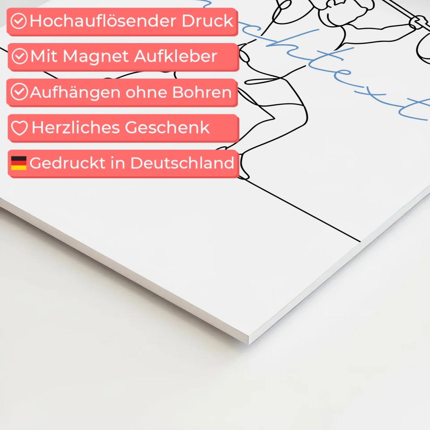 Personalisiertes Fotoboard Magnetisch Lineart Crossfit Geschenk Sohn & Bruder