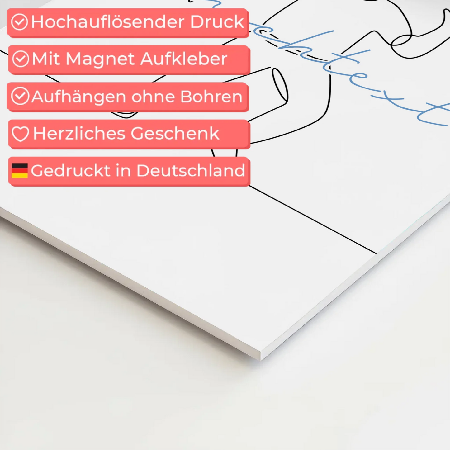 Personalisiertes Fotoboard Magnetisch Lineart Bloggen Geschenk Sohn & Bruder