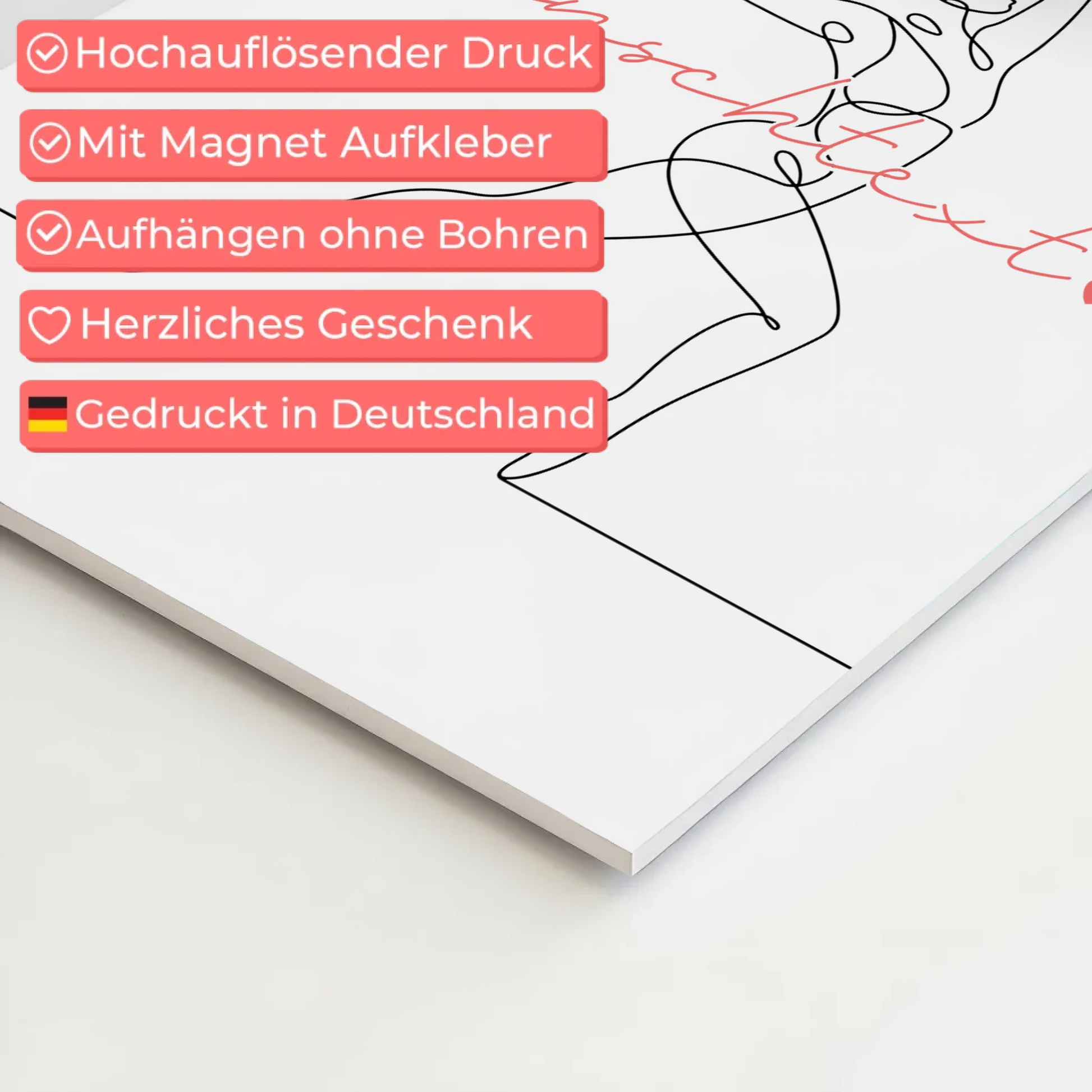 Lineart Fotoboard Magnet Wandbild Tanzsport Geschenk Tochter & Schwester 10