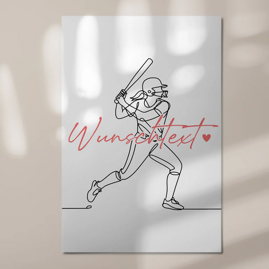 Personalisiertes Fotoboard Magnetisch Lineart Softball Geschenk Tochter & Schwester 1