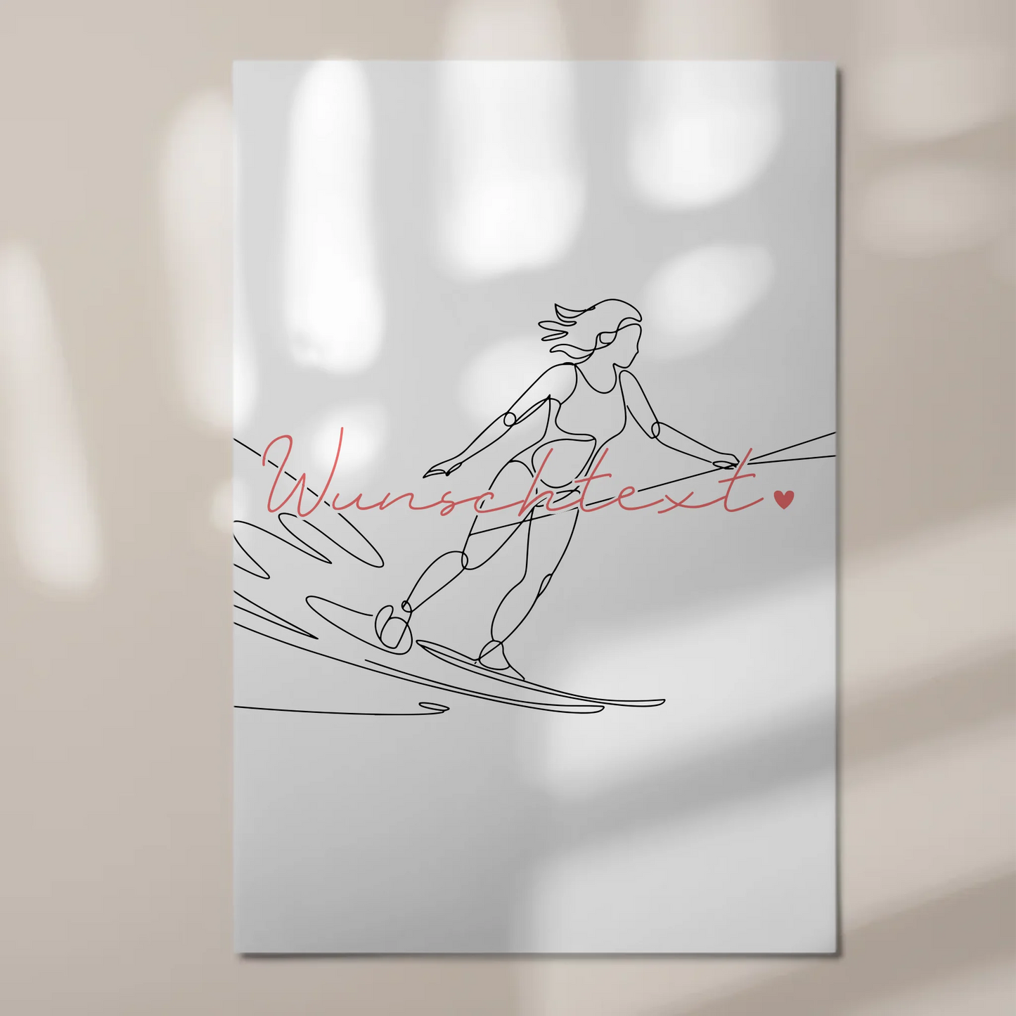 Lineart Fotoboard Magnetisch Personalisiert Wasserskifahren Geschenk Tochter & Schwester