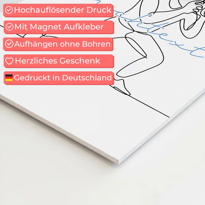 Lineart Fotoboard Magnet Wandbild Fotografie Geschenk Sohn & Bruder