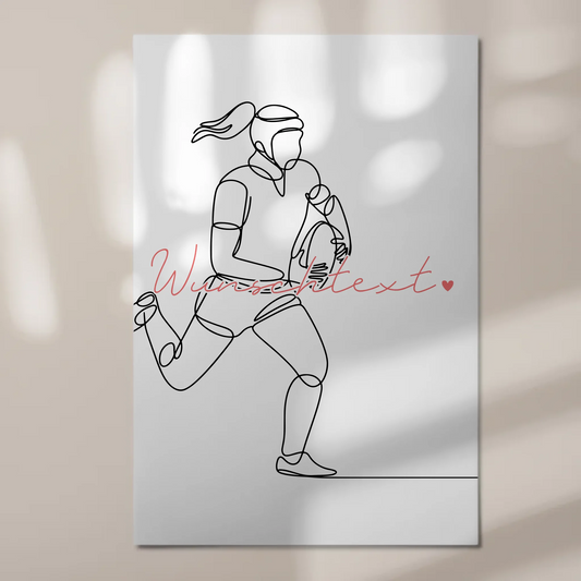 Personalisiertes Fotoboard Magnetisch Lineart Rugby Geschenk Tochter & Schwester 1