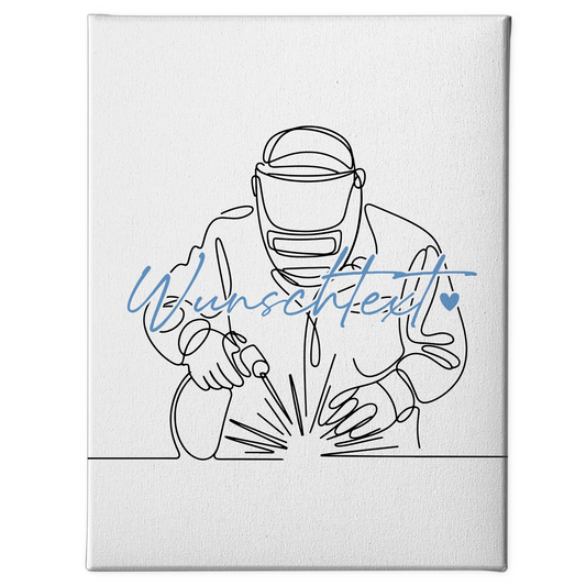 Lineart Leinwand Schweißer Geschenk Sohn & Bruder 1