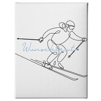 Personalisierte Leinwand Lineart Skifahren Geschenk Sohn & Bruder 1