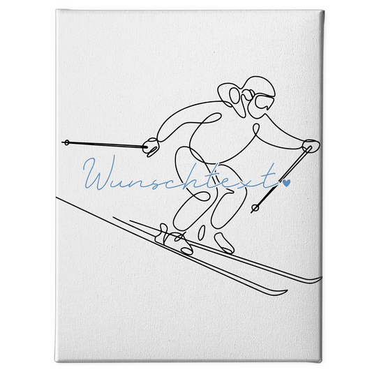 Personalisierte Leinwand Lineart Skifahren Geschenk Sohn & Bruder 1