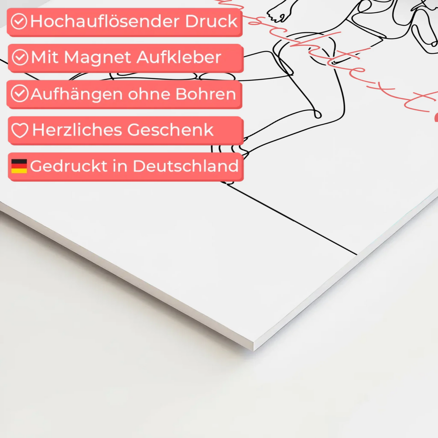 Personalisiertes Fotoboard Magnetisch Lineart Ultramarathon Geschenk Tochter & Schwester 10