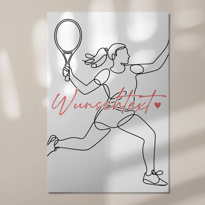 Personalisiertes Fotoboard Magnetisch Lineart Tennis Geschenk Tochter & Schwester