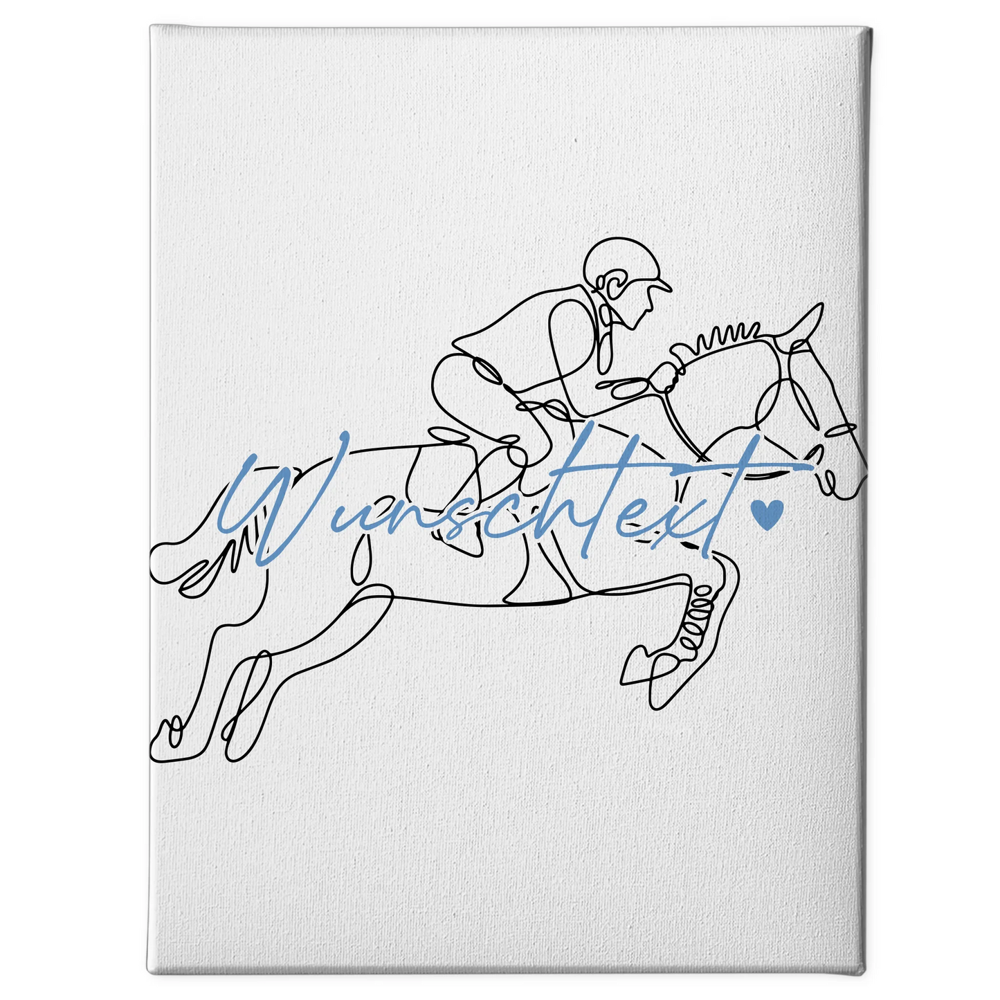 Personalisierte Leinwand Lineart Springreiten Geschenk Sohn & Bruder 1