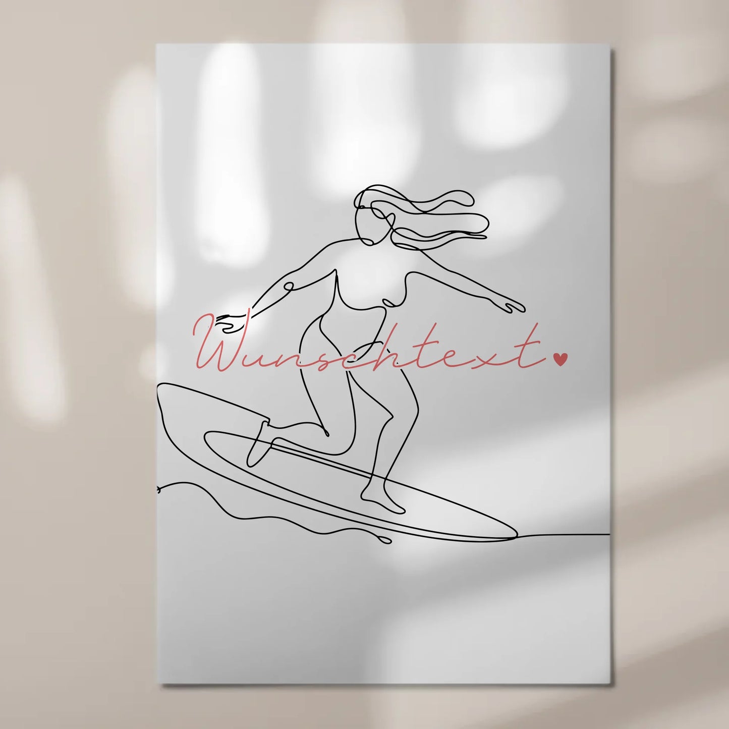 Personalisiertes Fotoboard Magnetisch Lineart Surfen Geschenk Tochter & Schwester
