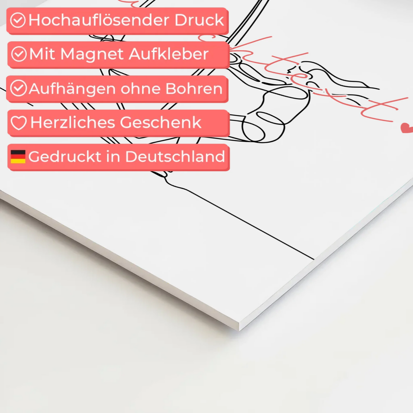 Personalisiertes Fotoboard Magnetisch Lineart Windsurfen Geschenk Tochter & Schwester