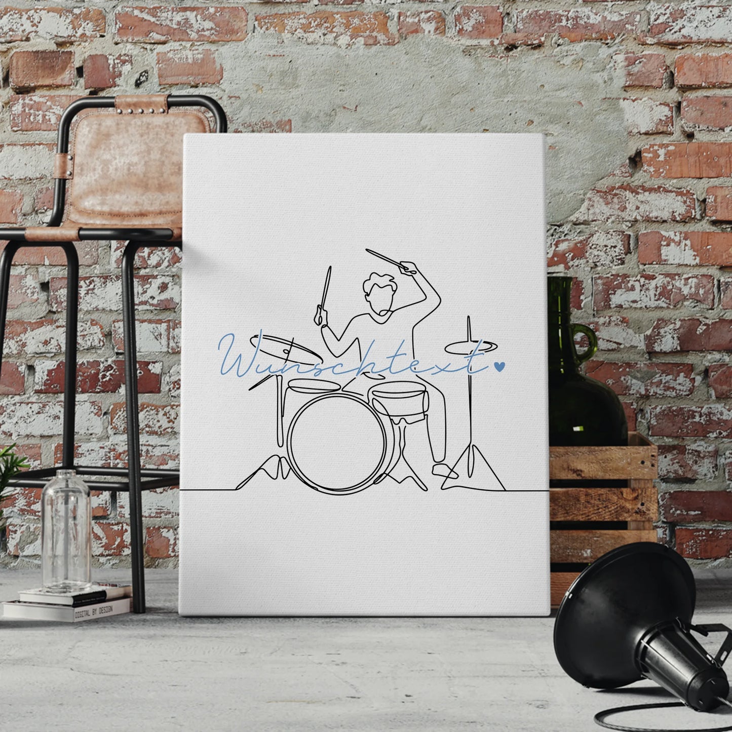Lineart Leinwand Personalisiert Schlagzeug Geschenk Sohn & Bruder 4