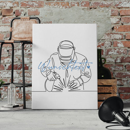 Lineart Leinwand Schweißer Geschenk Sohn & Bruder 4