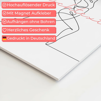 Lineart Fotoboard Magnet Wandbild Tanzsport Geschenk Tochter & Schwester