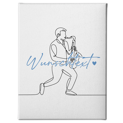 Personalisierte Leinwand Lineart Saxophon Geschenk Sohn & Bruder 1