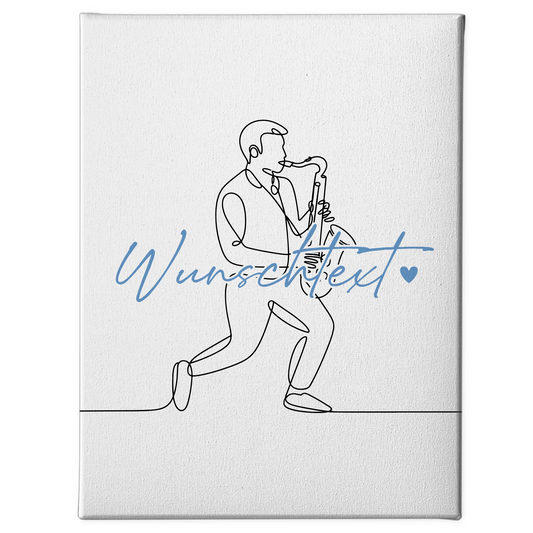 Personalisierte Leinwand Lineart Saxophon Geschenk Sohn & Bruder 1