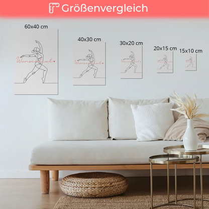 Lineart Fotoboard Magnet Wandbild Tanzsport Geschenk Tochter & Schwester