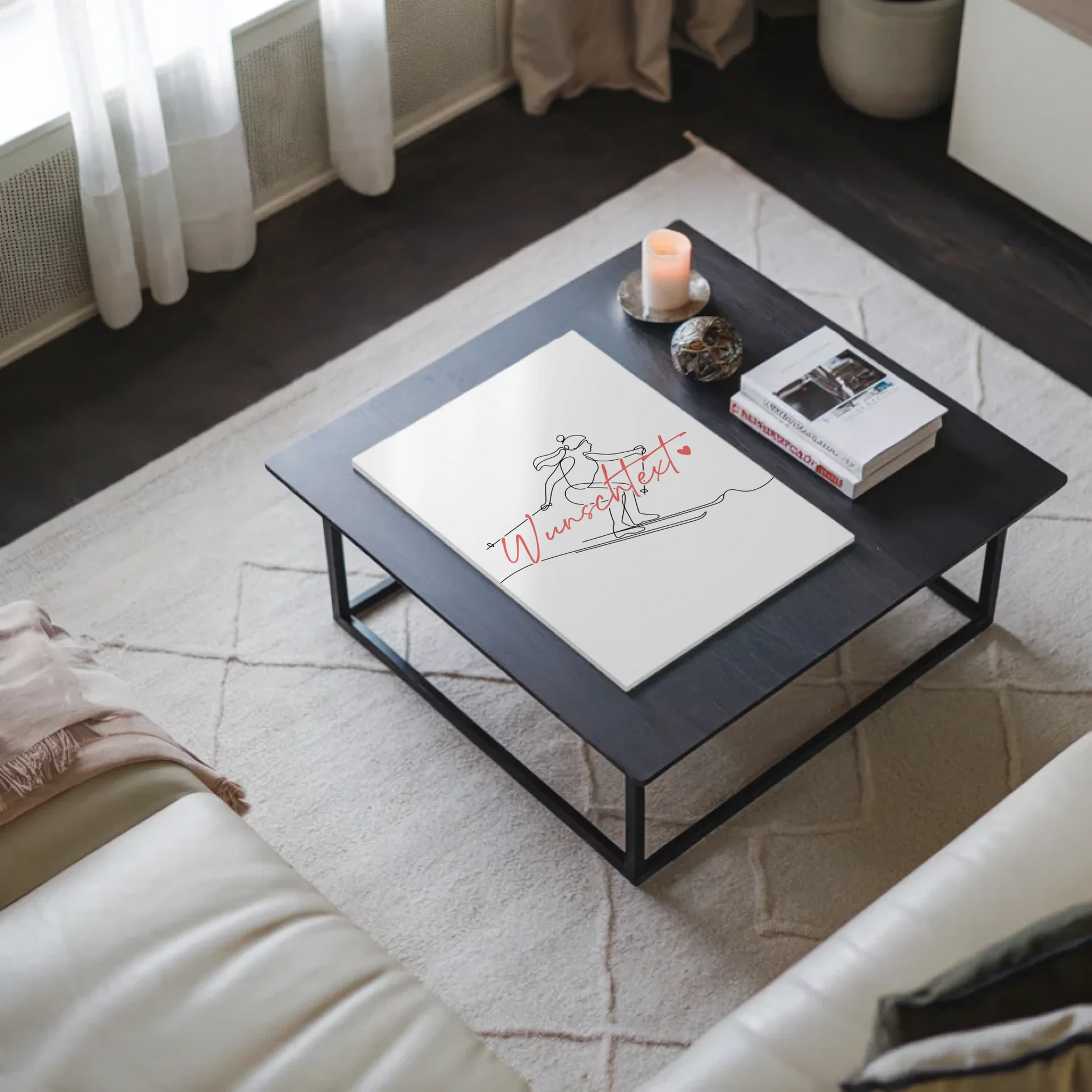 Lineart Fotoboard Magnetisch Personalisiert Skifahren Geschenk Tochter & Schwester 9
