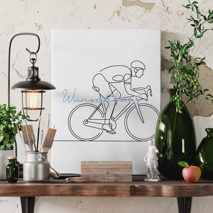 Personalisierte Leinwand Lineart Rennradfahren Geschenk Sohn & Bruder 3