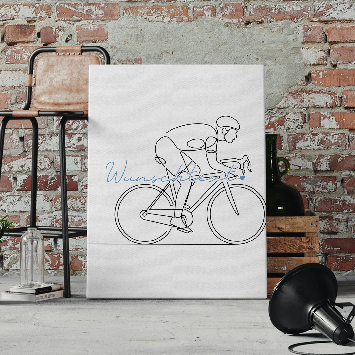 Personalisierte Leinwand Lineart Rennradfahren Geschenk Sohn & Bruder 4