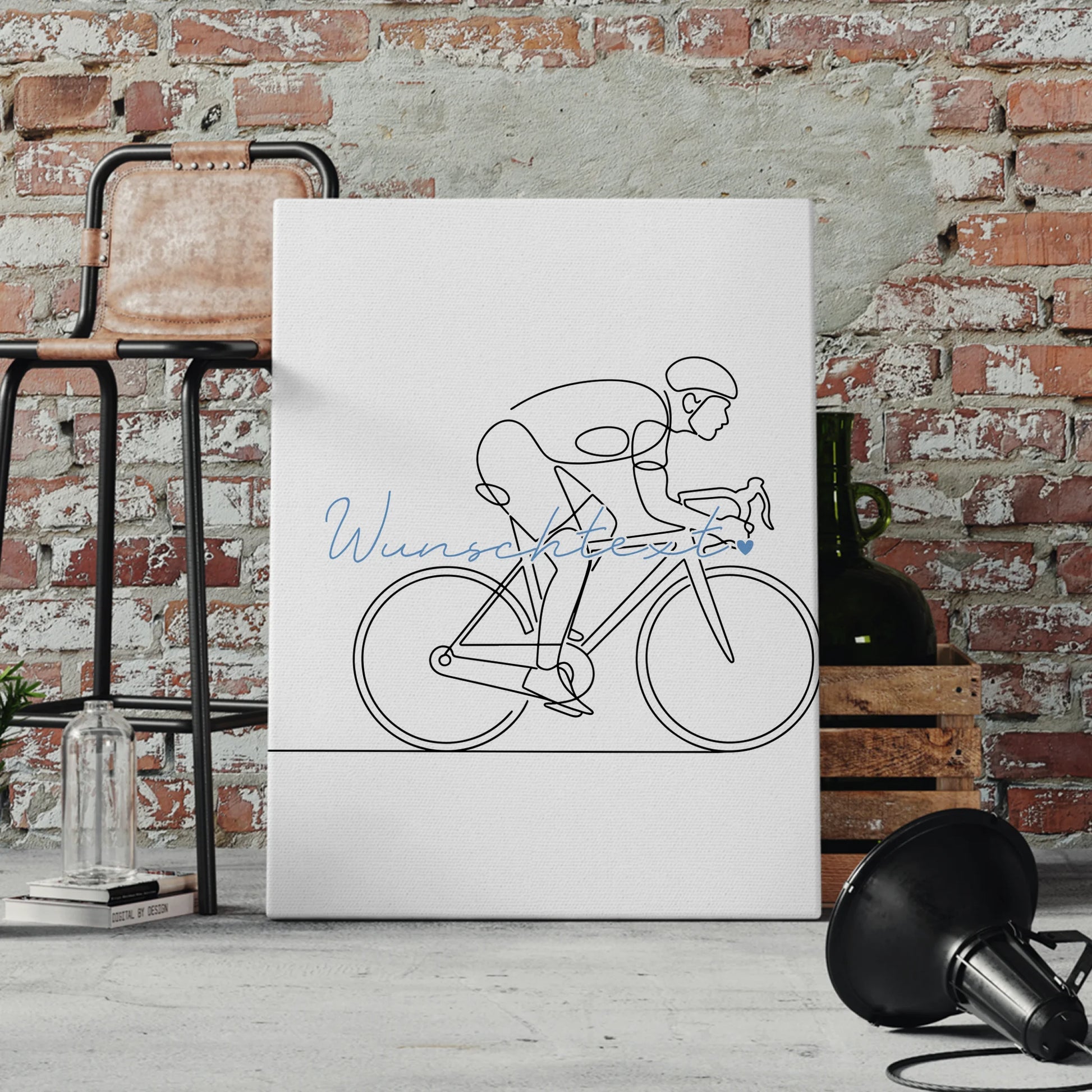 Personalisierte Leinwand Lineart Rennradfahren Geschenk Sohn & Bruder 4