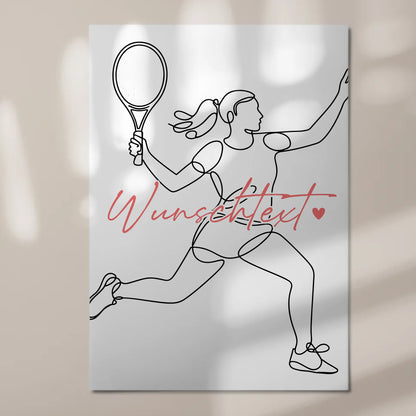 Personalisiertes Fotoboard Magnetisch Lineart Tennis Geschenk Tochter & Schwester