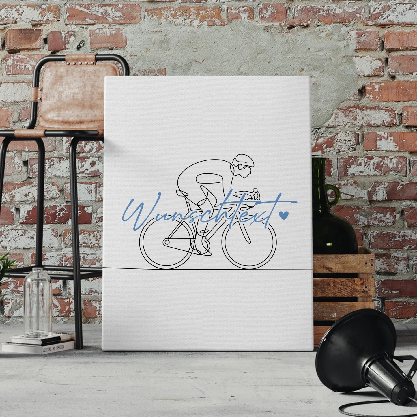 Lineart Leinwand Personalisiert Rennradfahren Geschenk Sohn & Bruder 4