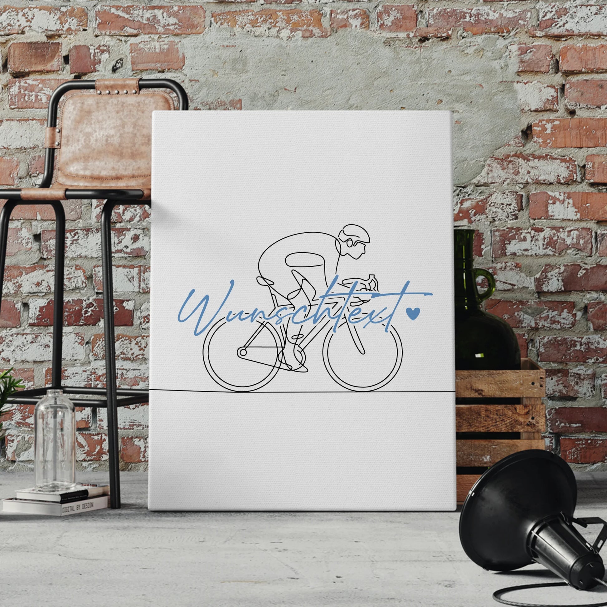 Lineart Leinwand Personalisiert Rennradfahren Geschenk Sohn & Bruder 4
