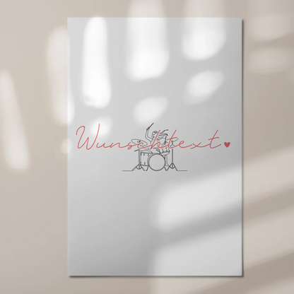 Lineart Fotoboard Magnetisch Personalisiert Schlagzeug Geschenk Tochter & Schwester