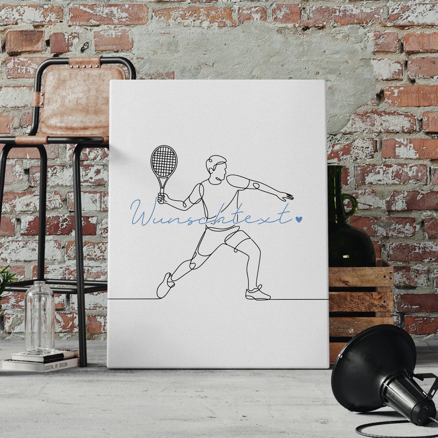 Personalisierte Leinwand Lineart Tennis Geschenk Sohn & Bruder 4