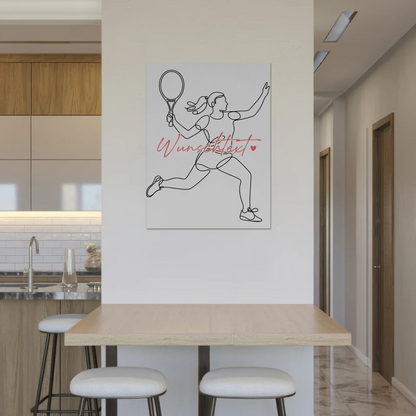 Personalisiertes Fotoboard Magnetisch Lineart Tennis Geschenk Tochter & Schwester