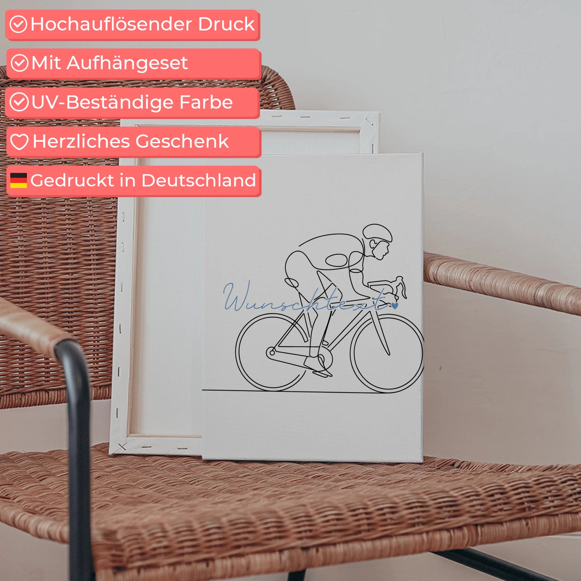 Personalisierte Leinwand Lineart Rennradfahren Geschenk Sohn & Bruder 5