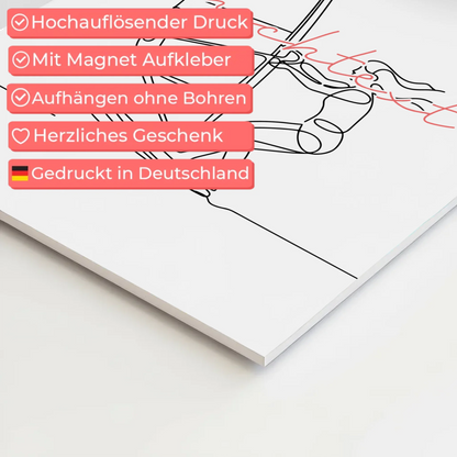 Personalisiertes Fotoboard Magnetisch Lineart Windsurfen Geschenk Tochter & Schwester