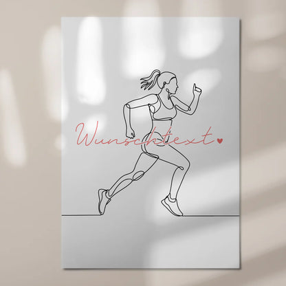 Personalisiertes Fotoboard Magnetisch Lineart Ultramarathon Geschenk Tochter & Schwester