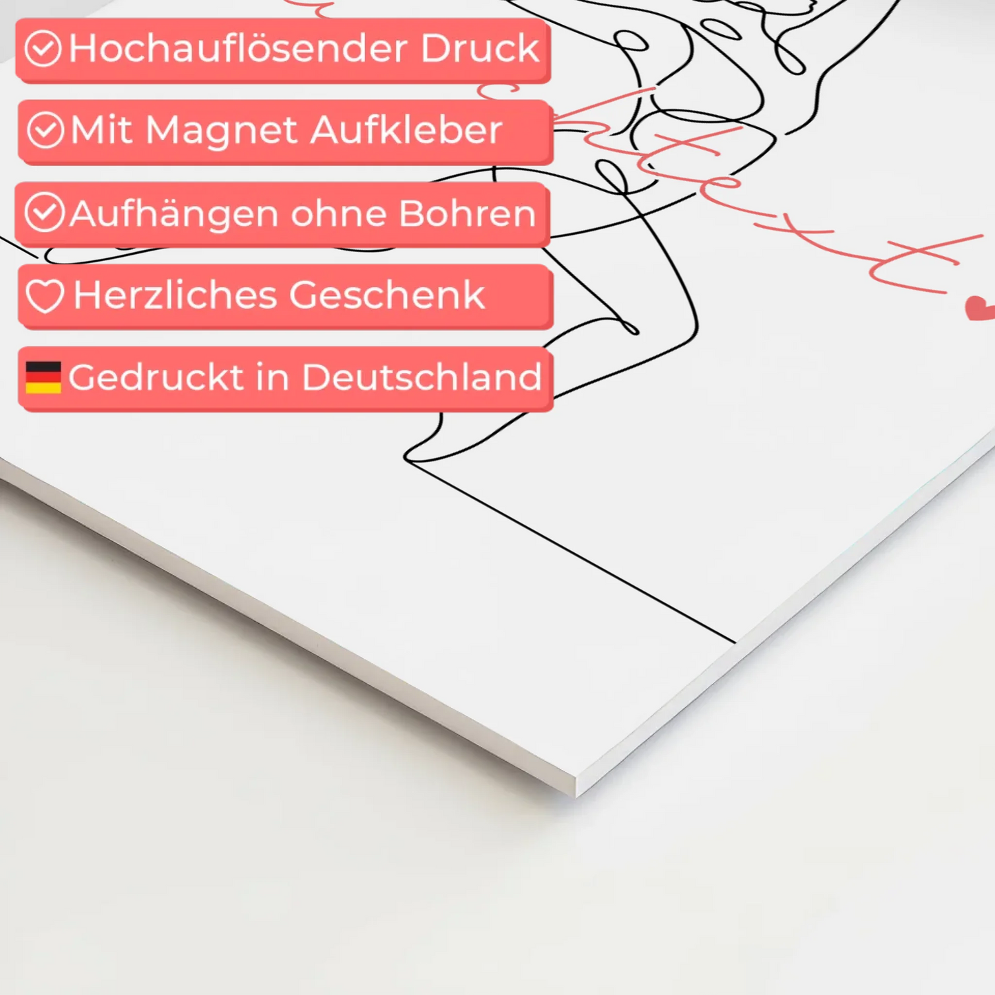 Lineart Fotoboard Magnet Wandbild Tanzsport Geschenk Tochter & Schwester