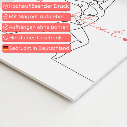 Lineart Fotoboard Magnet Wandbild Tanzsport Geschenk Tochter & Schwester