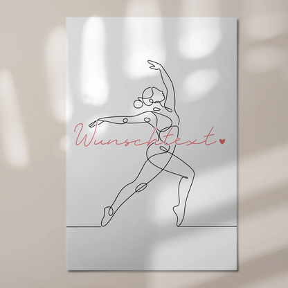 Lineart Fotoboard Magnet Wandbild Tanzsport Geschenk Tochter & Schwester