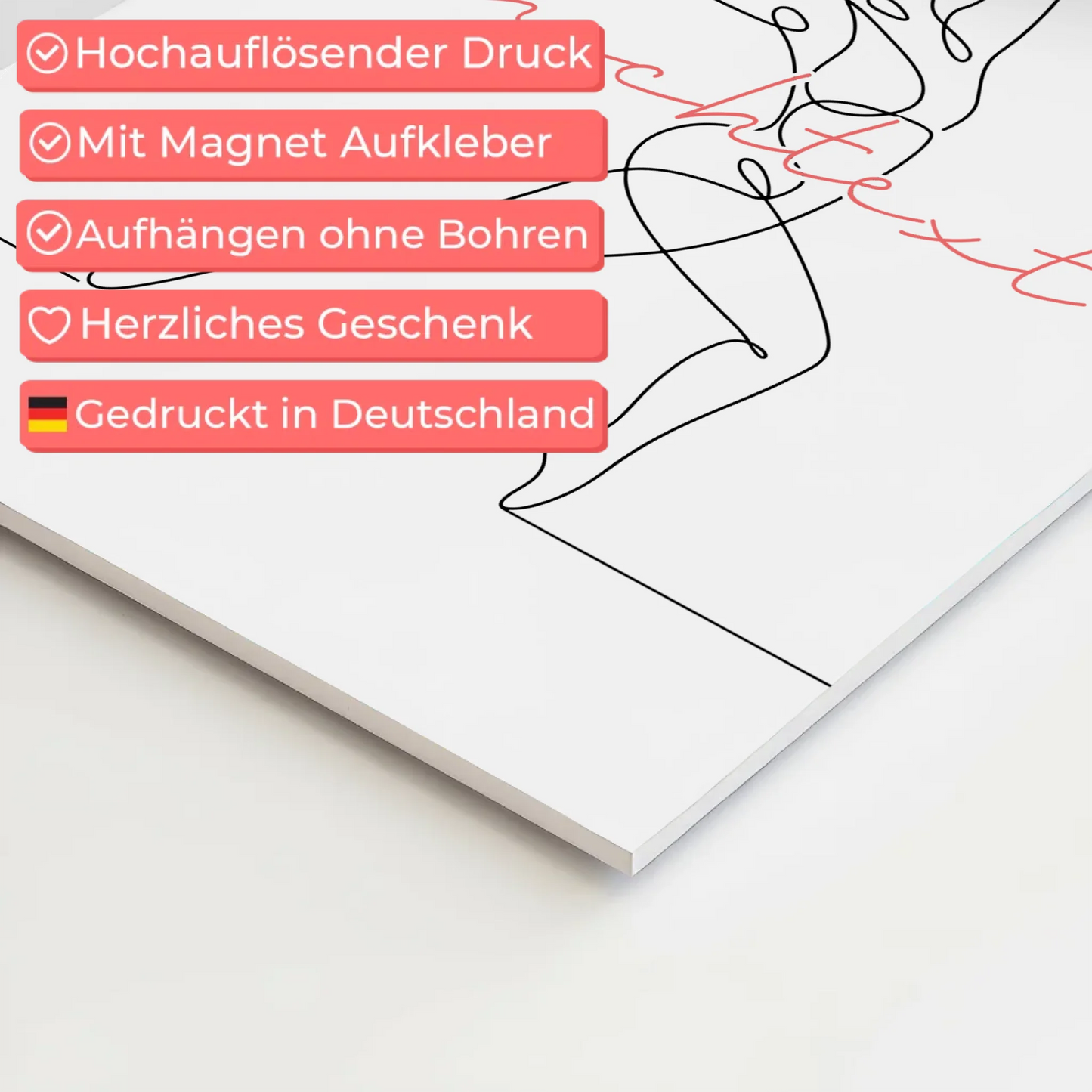 Lineart Fotoboard Magnet Wandbild Tanzsport Geschenk Tochter & Schwester