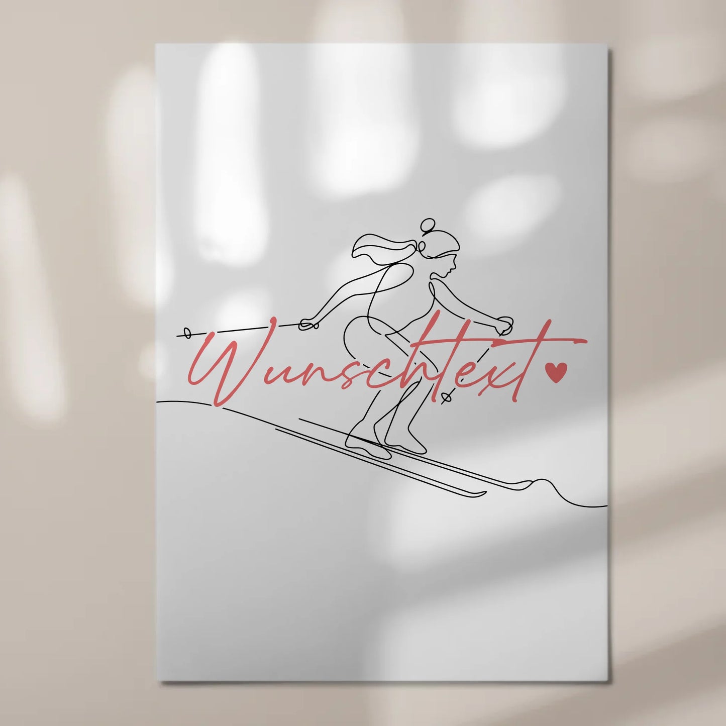 Lineart Fotoboard Magnetisch Personalisiert Skifahren Geschenk Tochter & Schwester