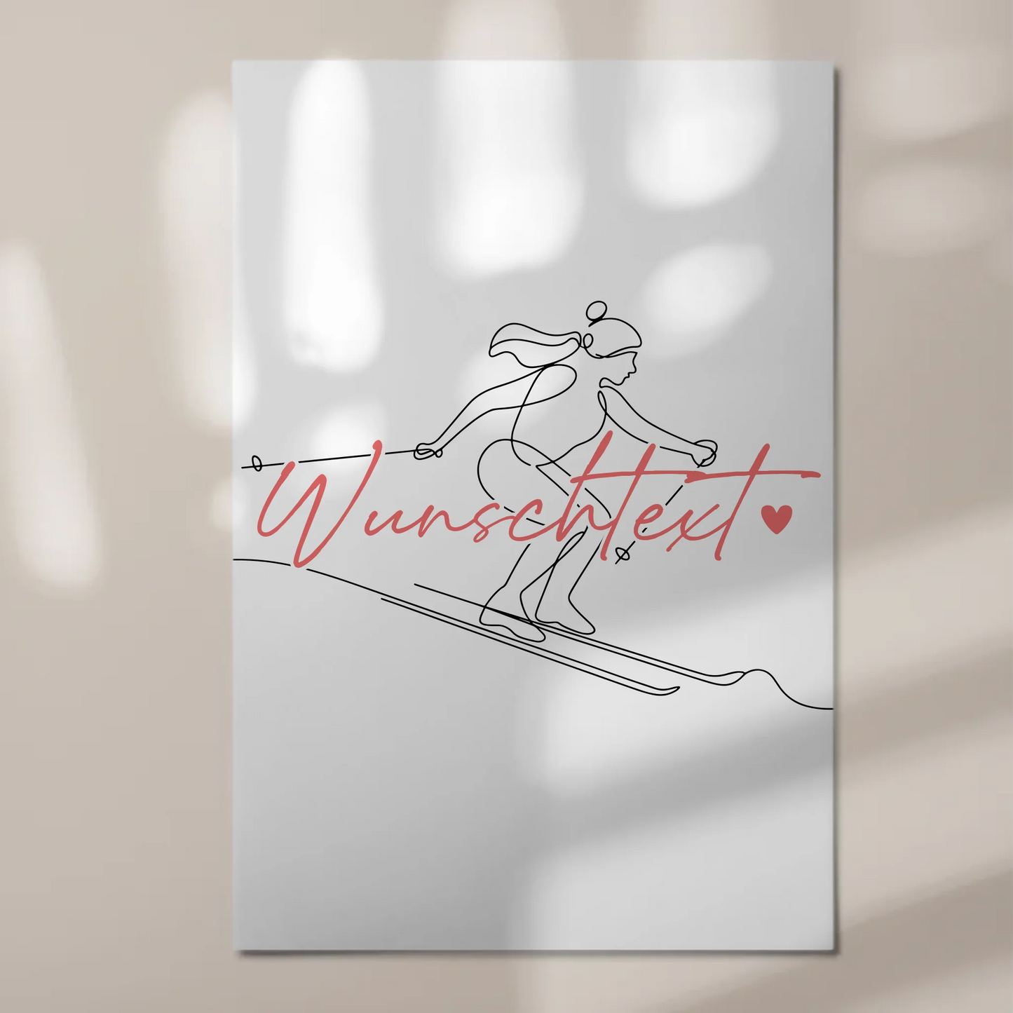 Lineart Fotoboard Magnetisch Personalisiert Skifahren Geschenk Tochter & Schwester